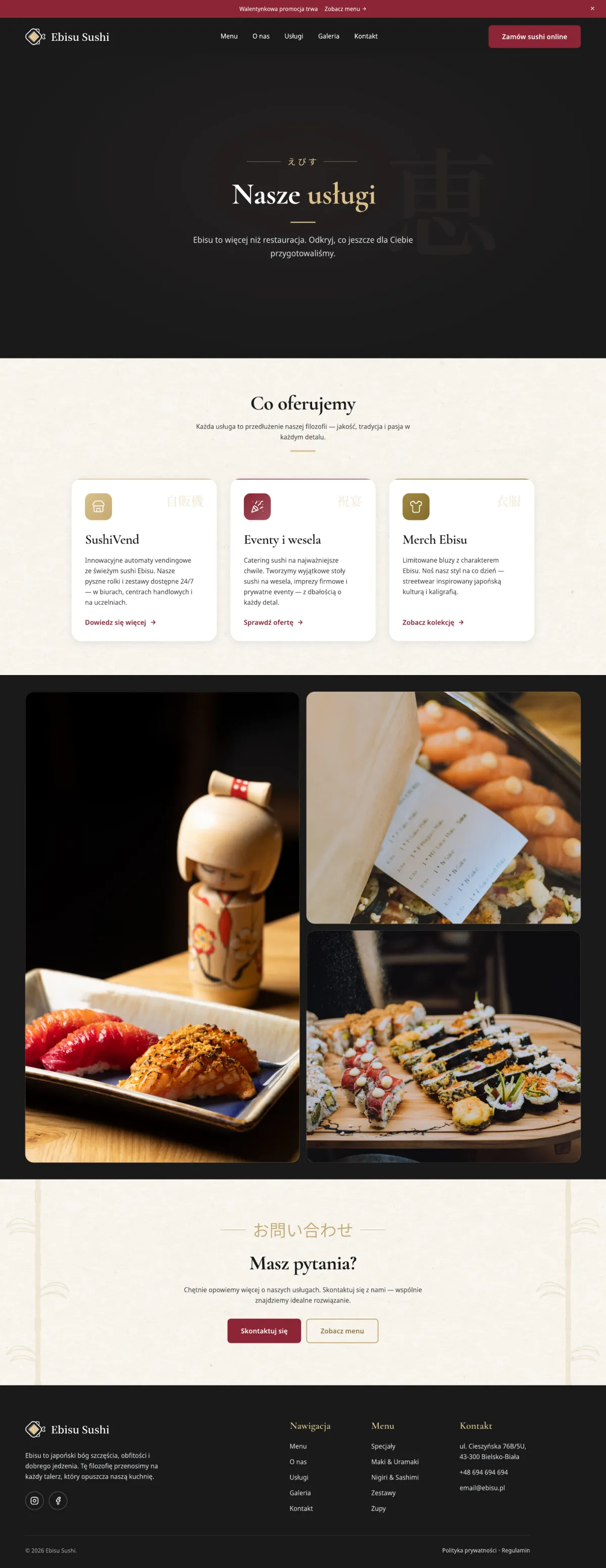 Usługi: Ebisu Sushi