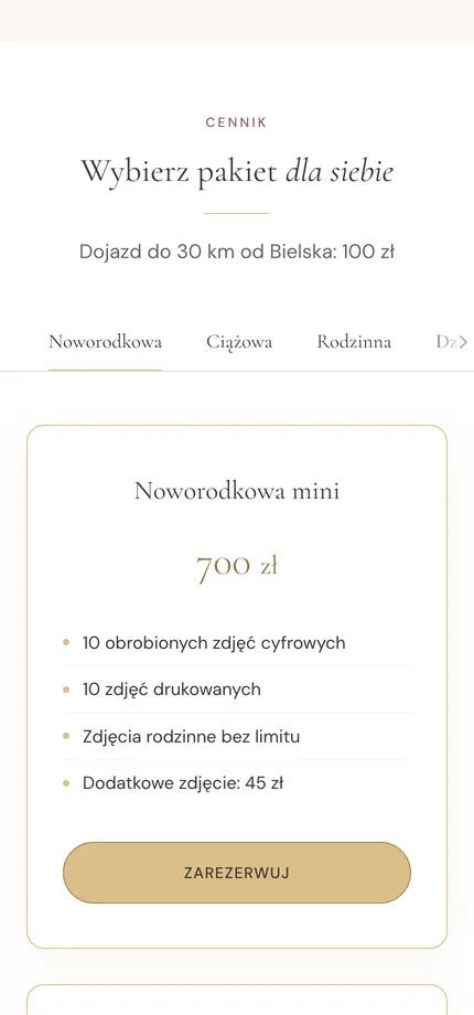 Fotowyprawka, cennik (mobile)